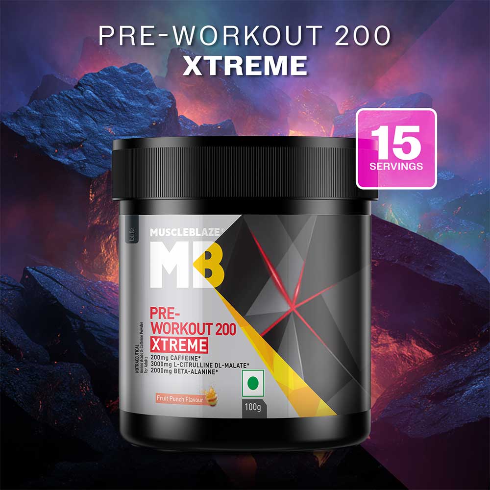 2 - MuscleBlaze PRE Workout 200 Xtreme,  0.22 lb  Fruit Punch