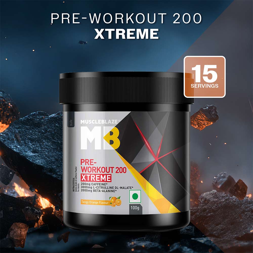 10-(2 - MuscleBlaze PRE Workout 200 Xtreme,  0.22 lb  Tangy Orange