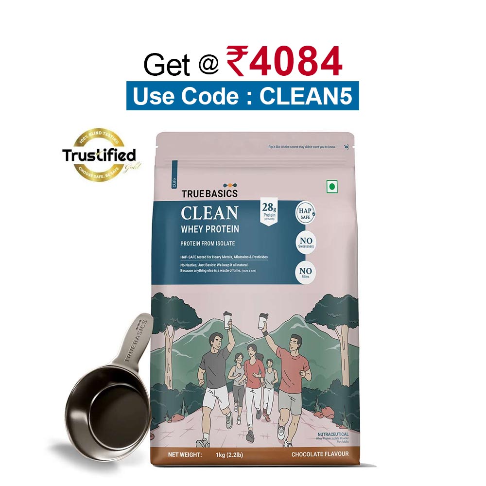 TrueBasics Clean Whey Protein (Isolate), 2.2 lb Chocolate