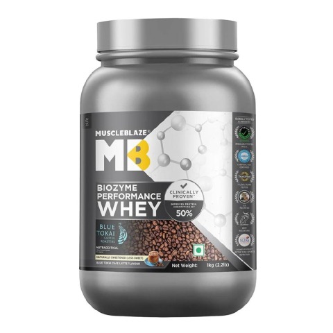 2 - MuscleBlaze Biozyme Performance Whey,  2.2 lb  Blue Tokai Cafe Latte 