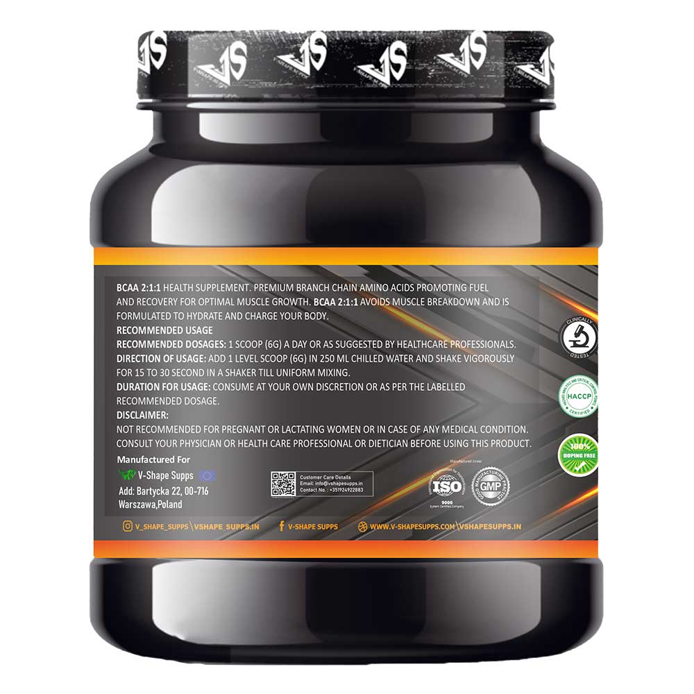 2 - V-SHAPE SUPPS BCAA Intra Workout Recovery Formula,  0.39 lb  30 Servings  Juicy Mango 