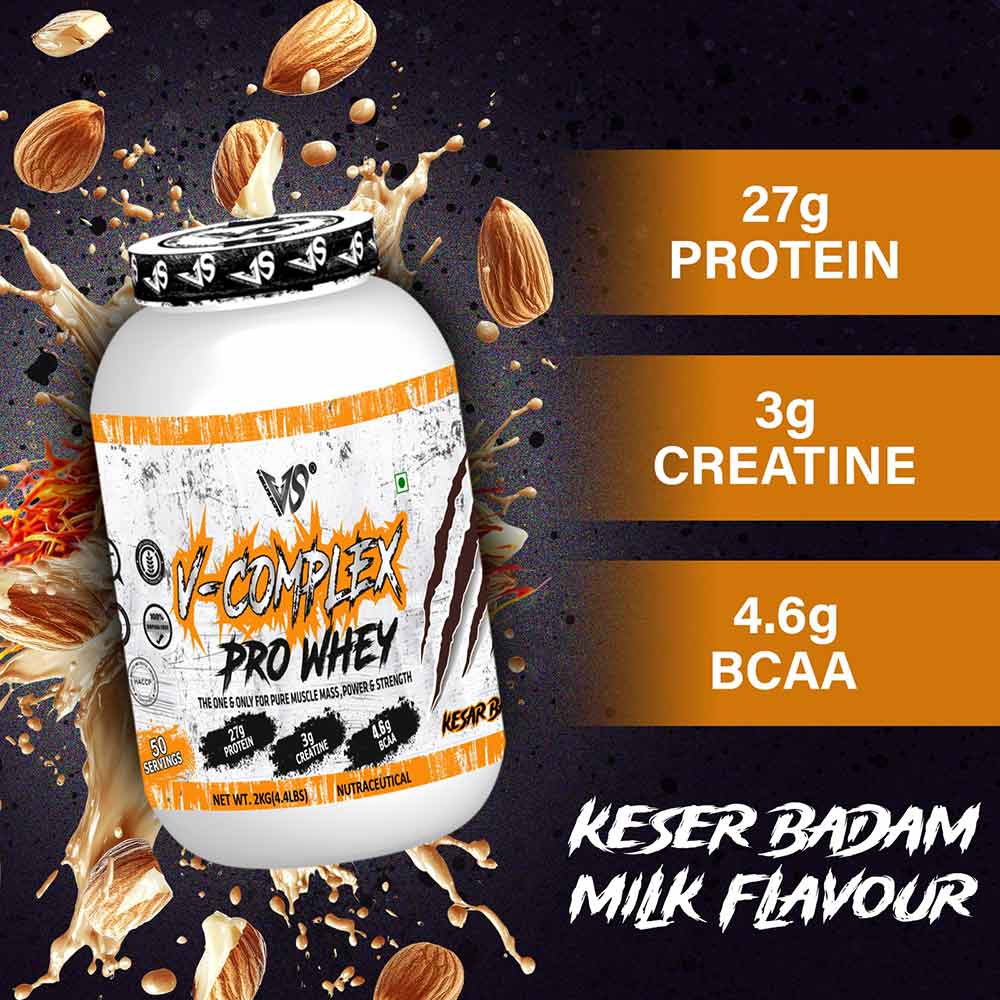 4 - V-SHAPE SUPPS V-Complex Pro Whey,  4.4 lb  Kesar Badam 