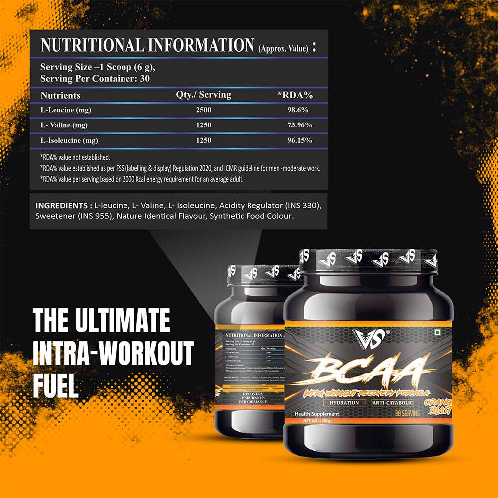 3 - V-SHAPE SUPPS BCAA Intra Workout Recovery Formula,  0.39 lb  30 Servings  Juicy Mango 