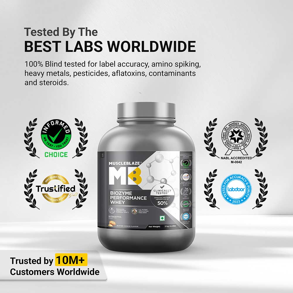 5 - MuscleBlaze Biozyme Performance Whey,  4.4 lb  Butter Cookie