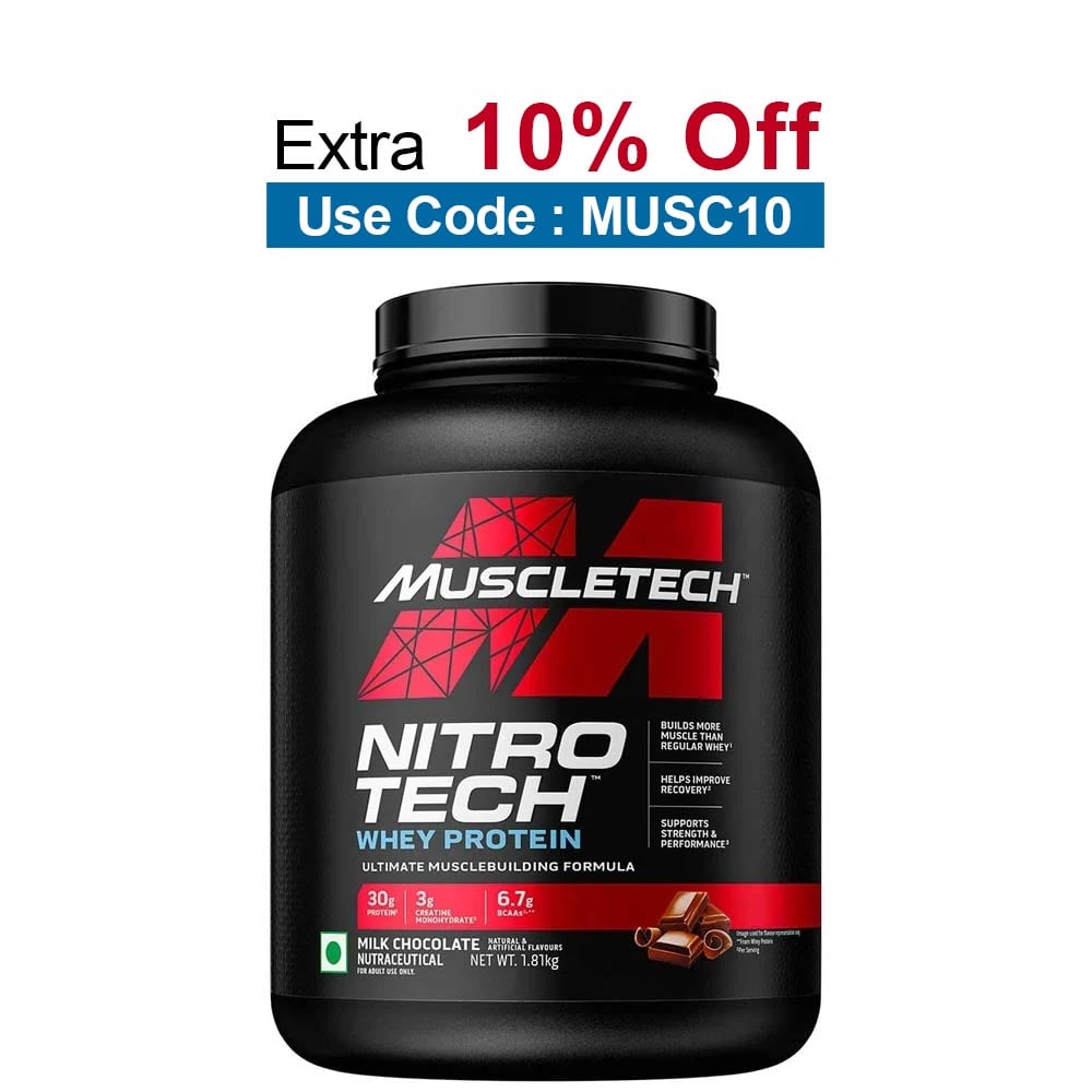 MuscleTech NitroTech Whey Protein,  4 lb  Milk Chocolate - India 
