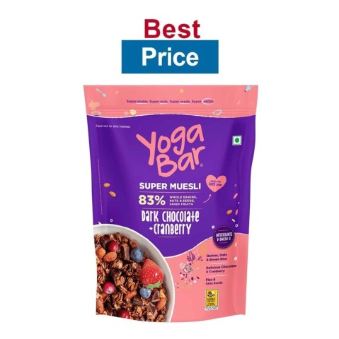 Yogabar Wholegrain Breakfast Muesli,  0.700 kg  Dark Chocolate and Cranberry 
