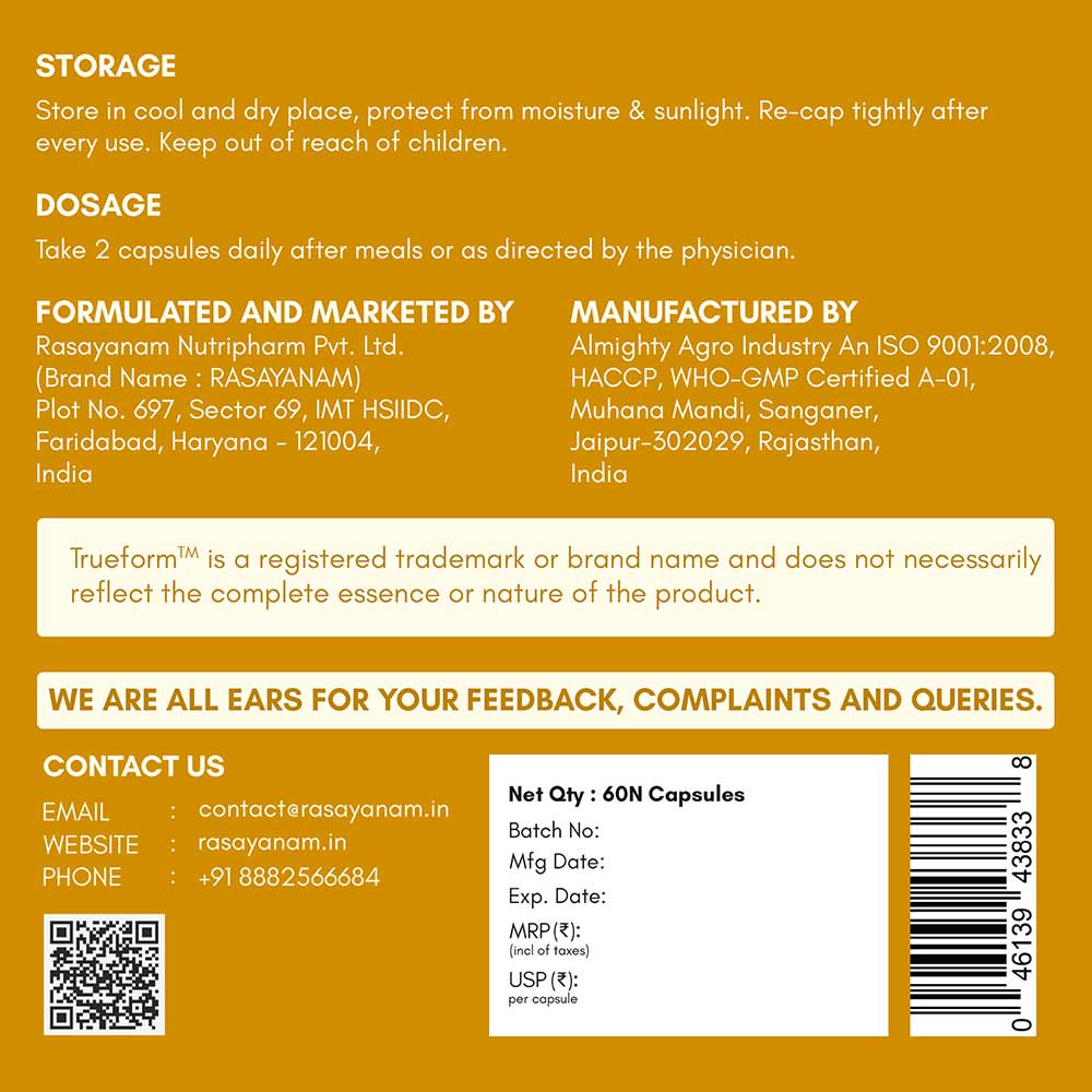 10 - Rasayanam Curcumin+,  60 capsules 