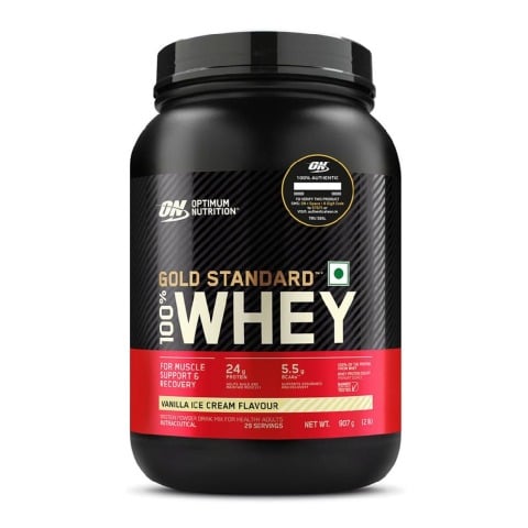1 - ON (Optimum Nutrition) Gold Standard 100% Whey Protein,  2 lb  Vanilla Ice Cream 
