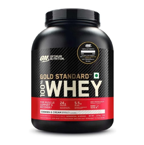 1 - ON (Optimum Nutrition) Gold Standard 100% Whey Protein,  5 lb  Cookies & Cream 