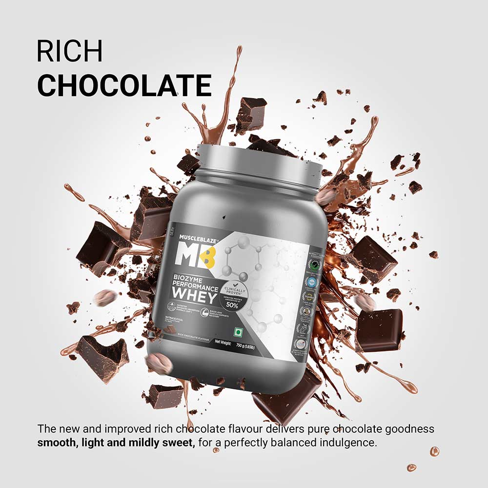 3 - MuscleBlaze Biozyme Performance Whey,  1.65 lb  Rich Chocolate
