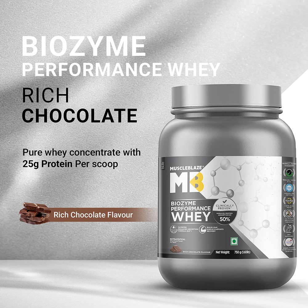 2 - MuscleBlaze Biozyme Performance Whey,  1.65 lb  Rich Chocolate