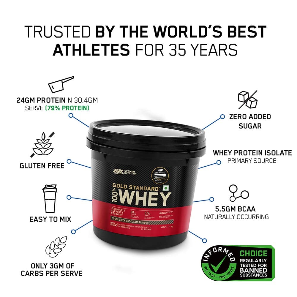2 - ON (Optimum Nutrition) Gold Standard 100% Whey Protein,  8.8 lb  Double Rich Chocolate 