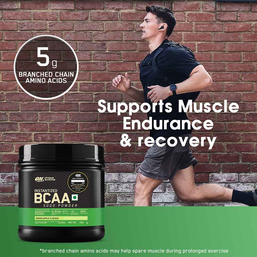 3 - ON (Optimum Nutrition) Instantized BCAA 5000,  0.55 lb  30 Servings  Green Apple 