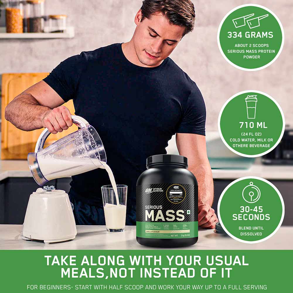3 - ON (Optimum Nutrition) Serious Mass,  11 lb  Vanilla 