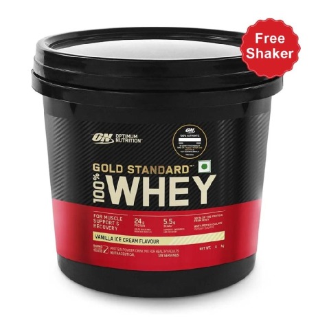 ON (Optimum Nutrition) Gold Standard 100% Whey Protein, 8.8 lb Vanilla Ice Cream