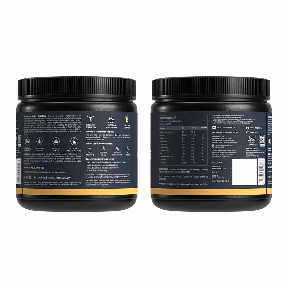 1 - Nutrabay Gold Micronised Creatine Monohydrate,  Lemon  0.55 lb 