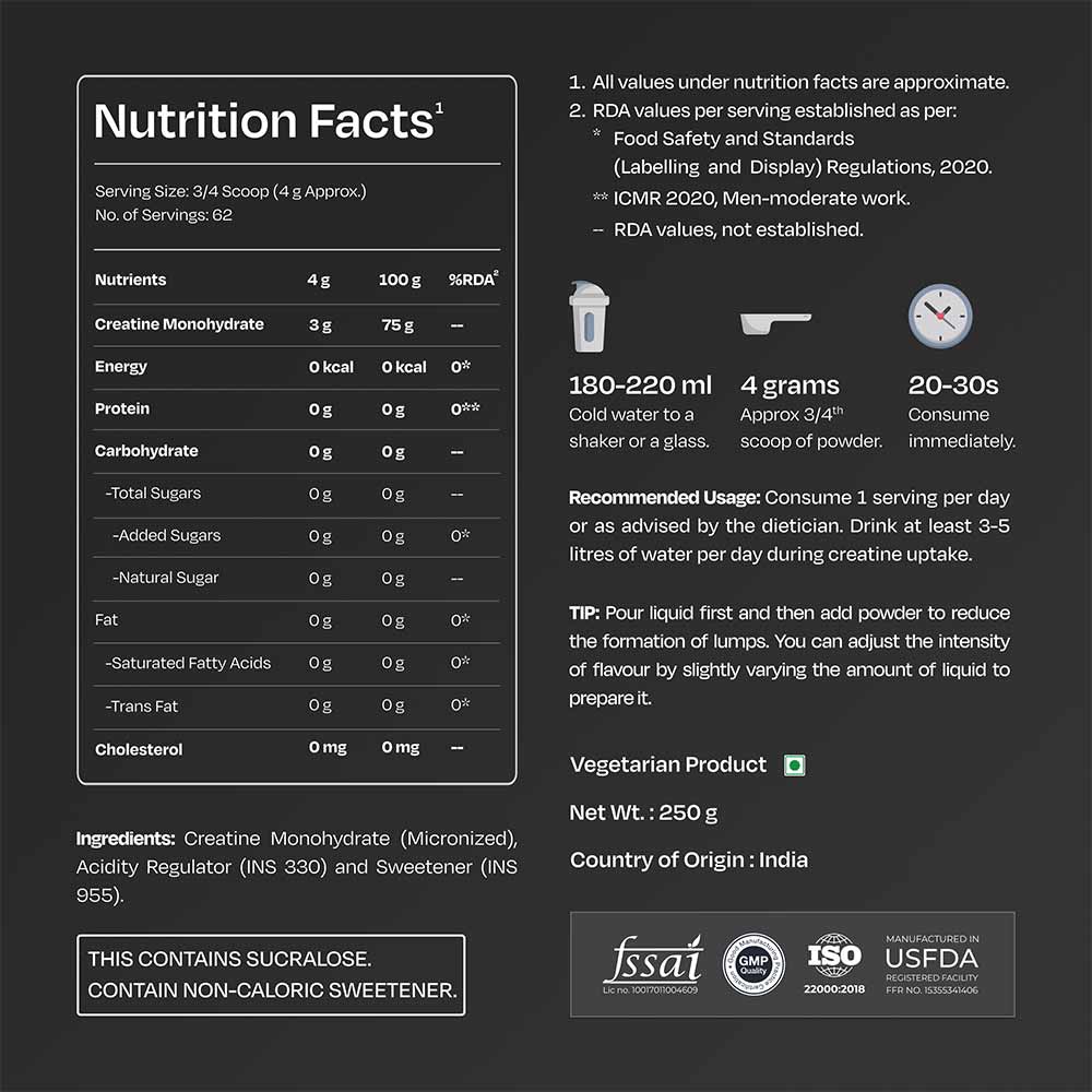 9 - Nutrabay Gold Micronised Creatine Monohydrate,  Lemon  0.55 lb 