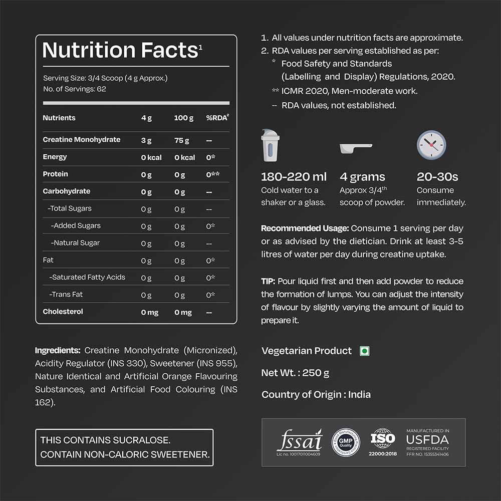 9 - Nutrabay Gold Micronised Creatine Monohydrate,  Orange  0.55 lb 