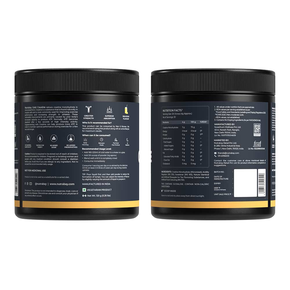 1 - Nutrabay Gold Micronised Creatine Monohydrate,  Pineapple Ice Tea  0.26 lb 