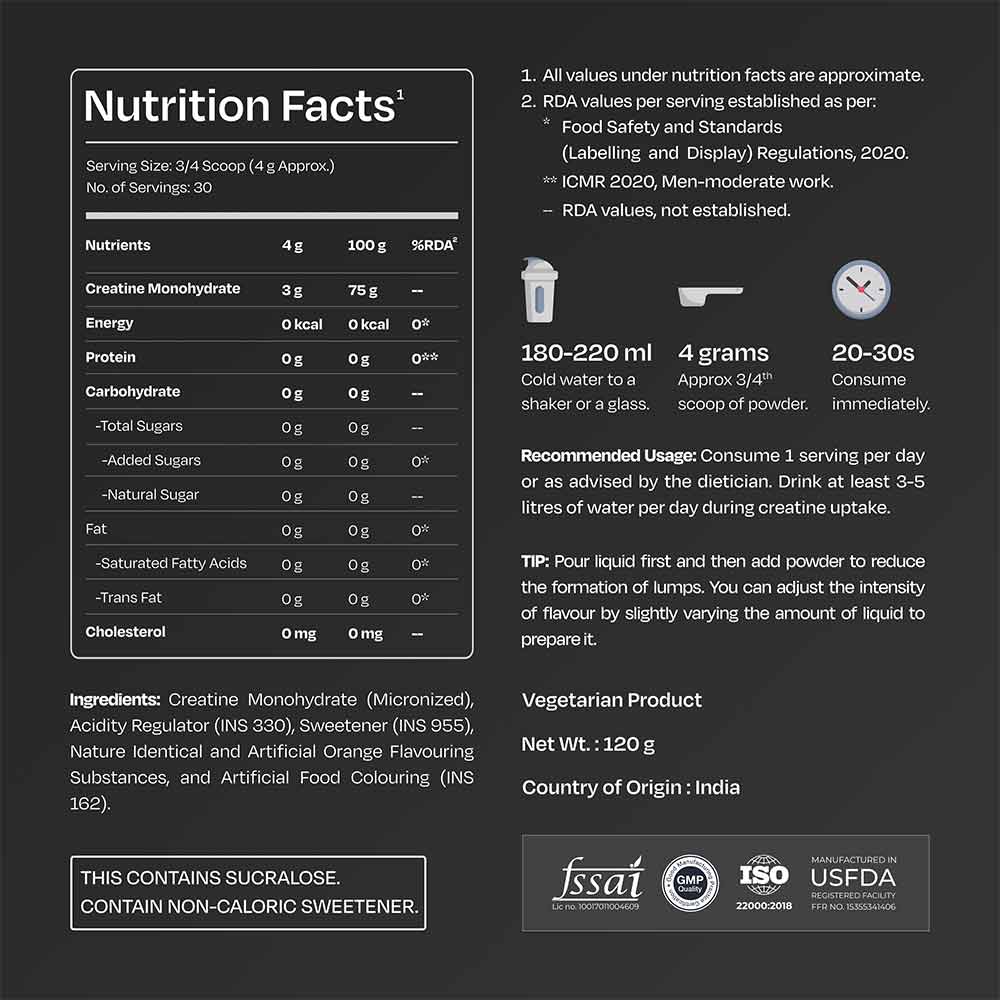 10-(9 - Nutrabay Gold Micronised Creatine Monohydrate,  Orange  0.26 lb 