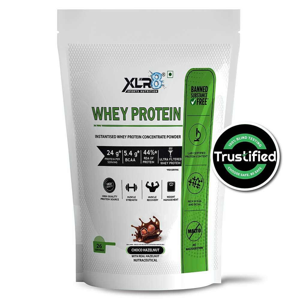 1 - XLR8 Flavoured Whey Protein 24 g Protein,  2 lb  Choco Hazelnut 