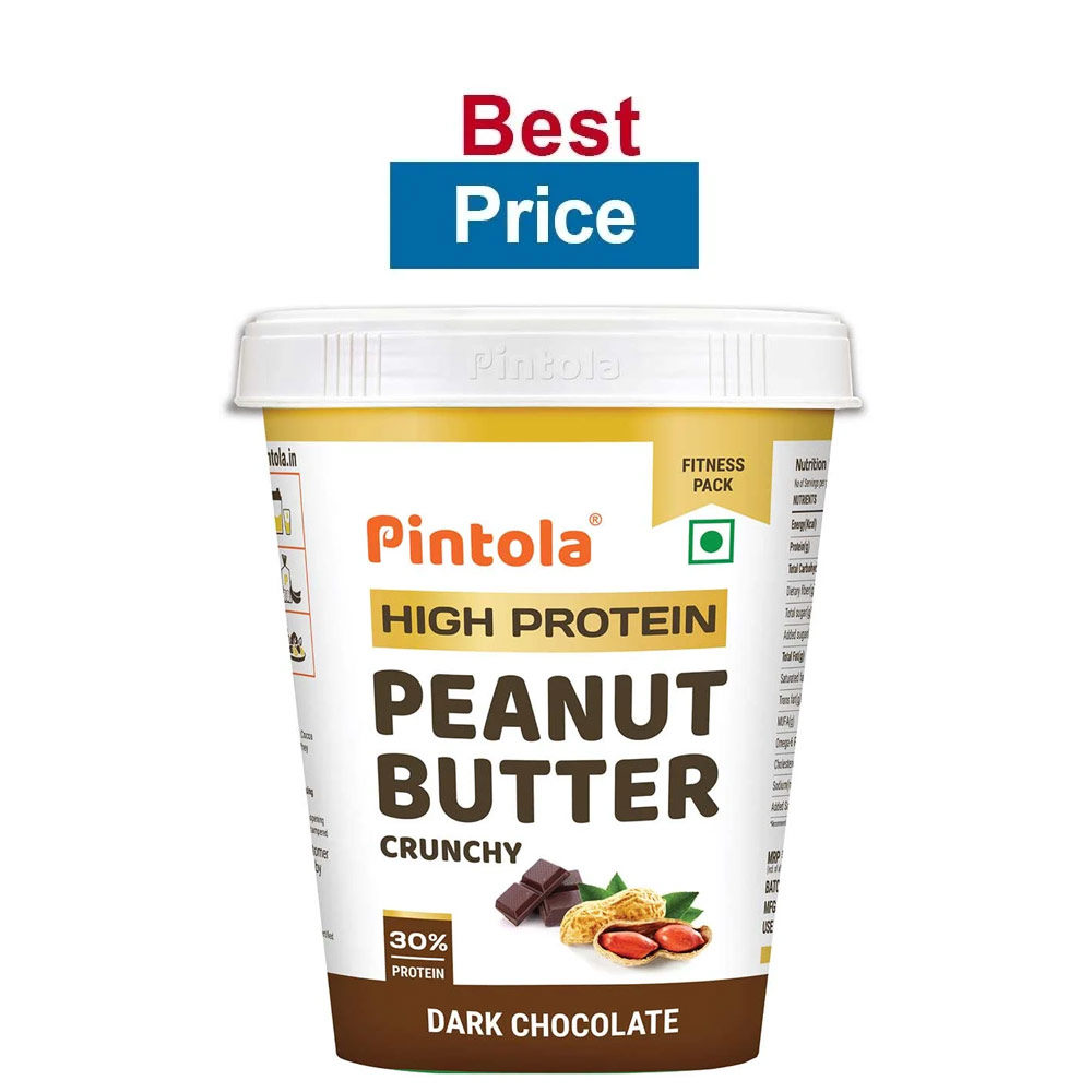 Pintola High Protein Peanut Butter,  0.510 kg  Dark Chocolate Crunchy 
