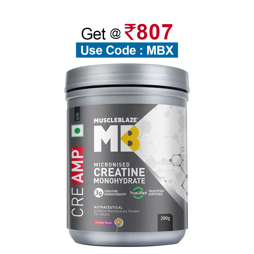 MuscleBlaze Creatine Monohydrate CreAMP,  Candy Rush  0.61 lb 
