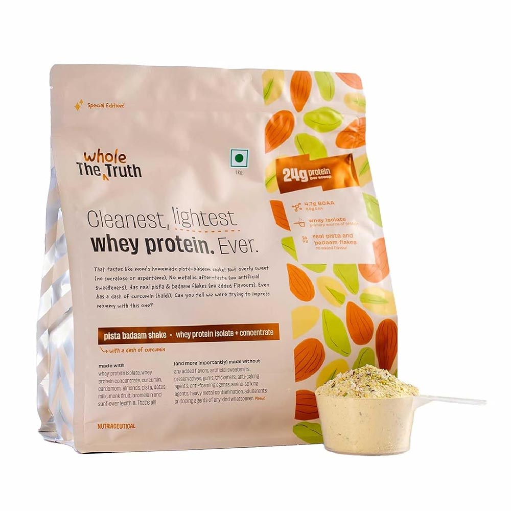 1 - The Whole Truth Whey Protein,  2.2 lb  Pista Badaam Shake 