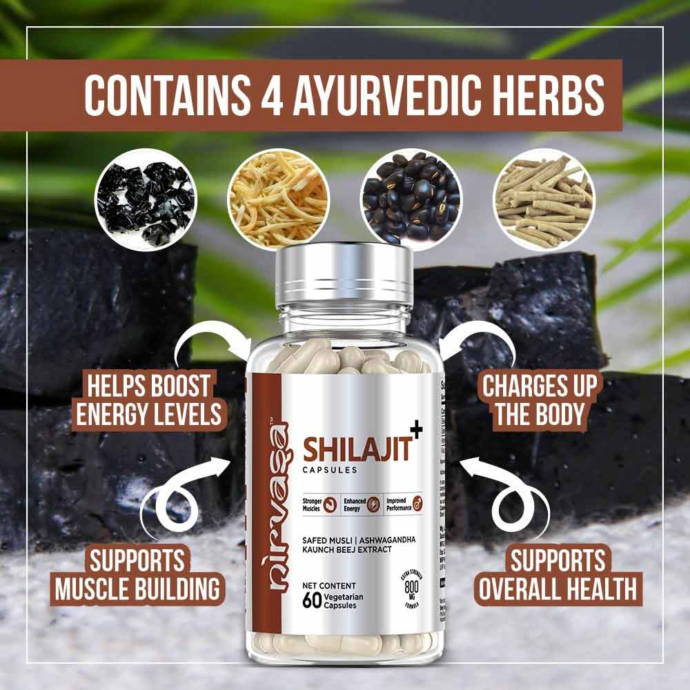 6 - Nirvasa Shilajit+,  180 veggie capsule(s) 