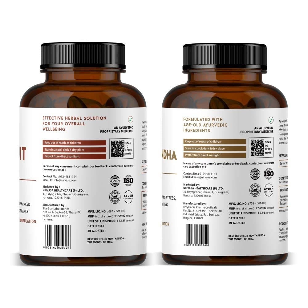 2 - Nirvasa Ashwagandha & Shilajit Combo,  60 tablet(s) 