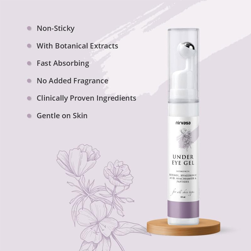 6 - Nirvasa Under Eye Gel Cream with Roll On,  15 ml  for All Skin Types (Pack of 2) 