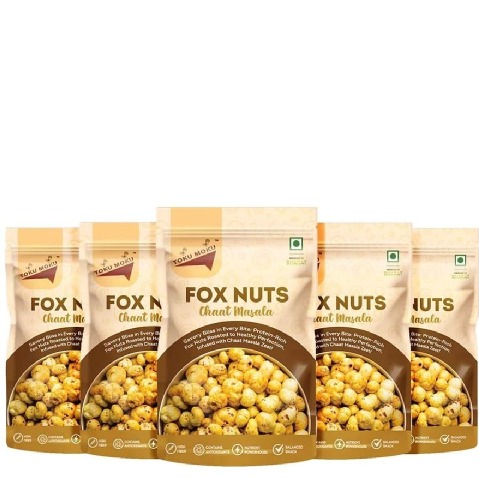 1 - TOKU MOKU Roasted Makhana, Chaat Masala (Pack of 5) 55 g