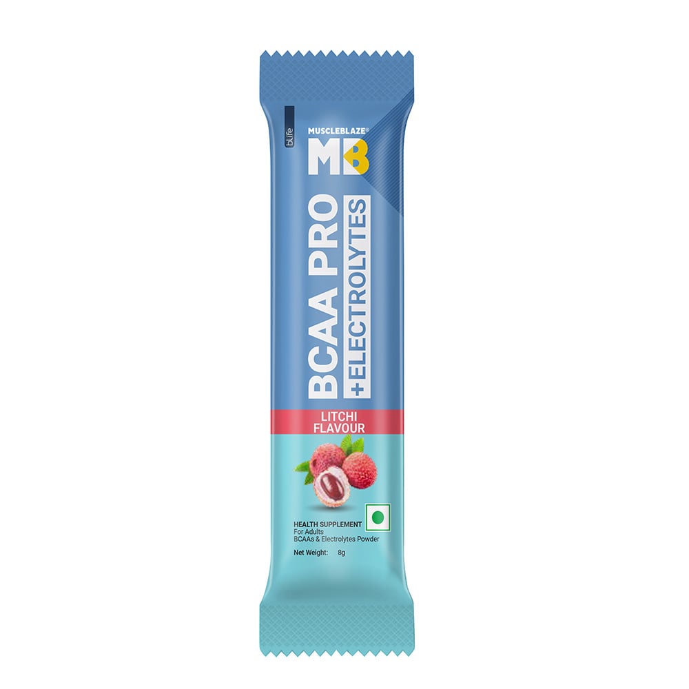 3 - MuscleBlaze BCAA PRO + ELECTROLYTES,  48 g  6 Servings  Tropical fest, Litchi & Watermelon kool Aid