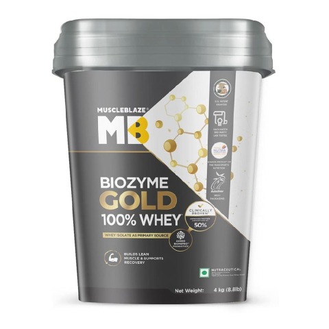 4 - MuscleBlaze Biozyme Gold 100% Whey,  8.8 lb  Double Rich Chocolate 