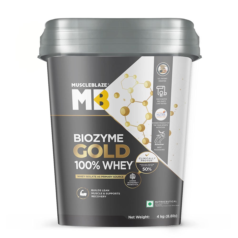 4 - MuscleBlaze Biozyme Gold 100% Whey,  8.8 lb  Double Rich Chocolate 