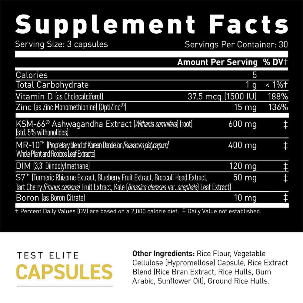 3 - Kaged Muscle Elite Series Test,  90 capsules  Unflavoured 