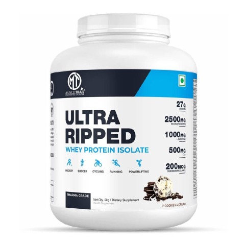 1 - Muscle Trail Ultra Ripped Whey Protein Isolate,  4.4 lb  Cookies & Cream 