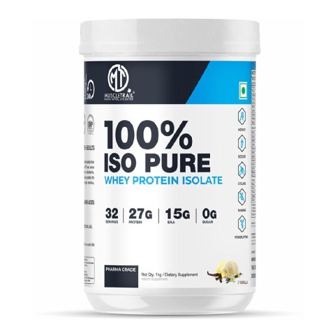 1 - Muscle Trail 100% Iso Pure Whey Protein Isolate, 2.2 lb Vanilla