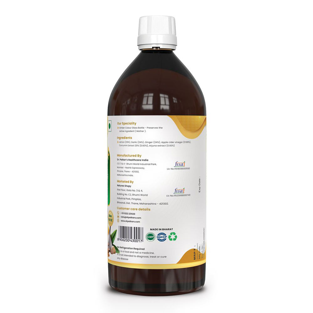 3 - Dr. Patkar's Apple Cider Vinegar (ACV HRT GOLD),  500 ml  Raw & Unfiltered (Pack of 2) 
