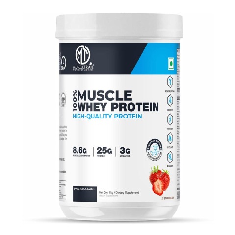 1 - Muscle Trail 100% Muscle Whey Protein,  2.2 lb  Strawberry 
