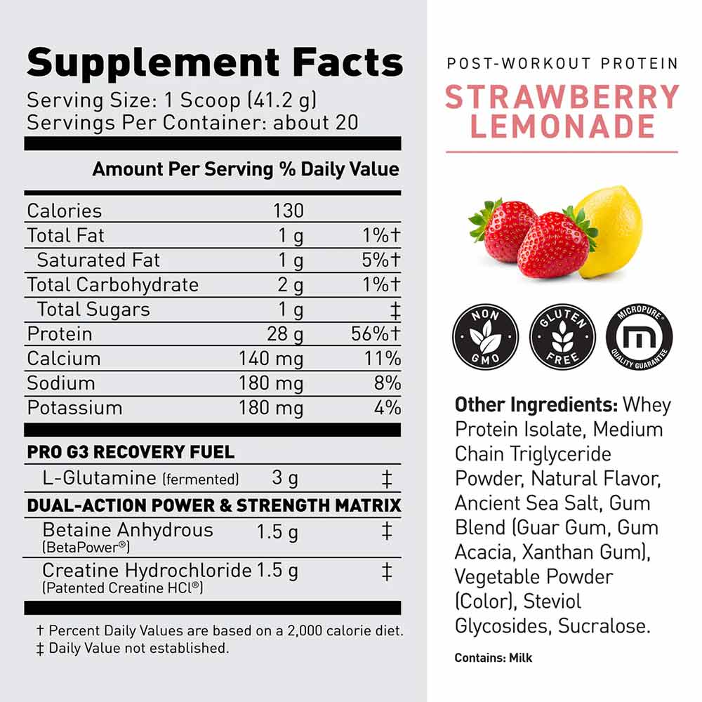 3 - Kaged Muscle Post-Workout Protein,  1.82 lb  Strawberry Lemonade 