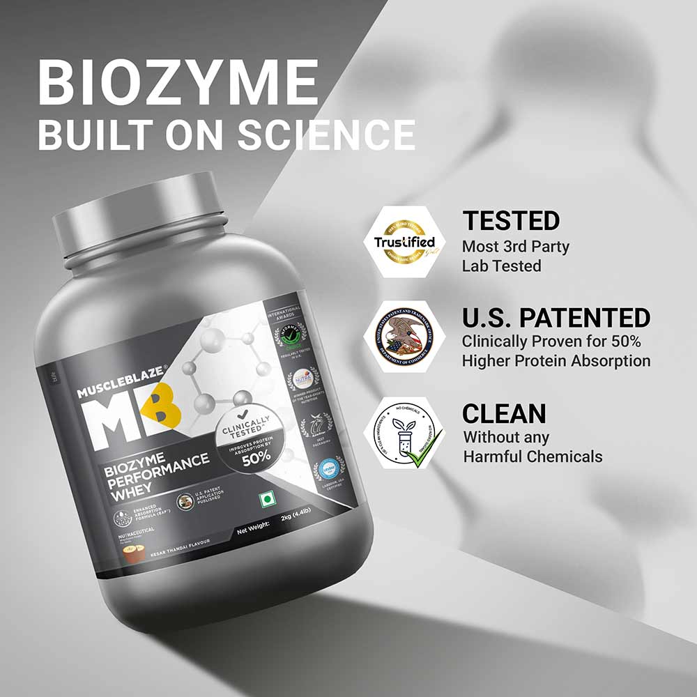 3 - MuscleBlaze Biozyme Performance Whey,  4.4 lb  Kesar Thandai