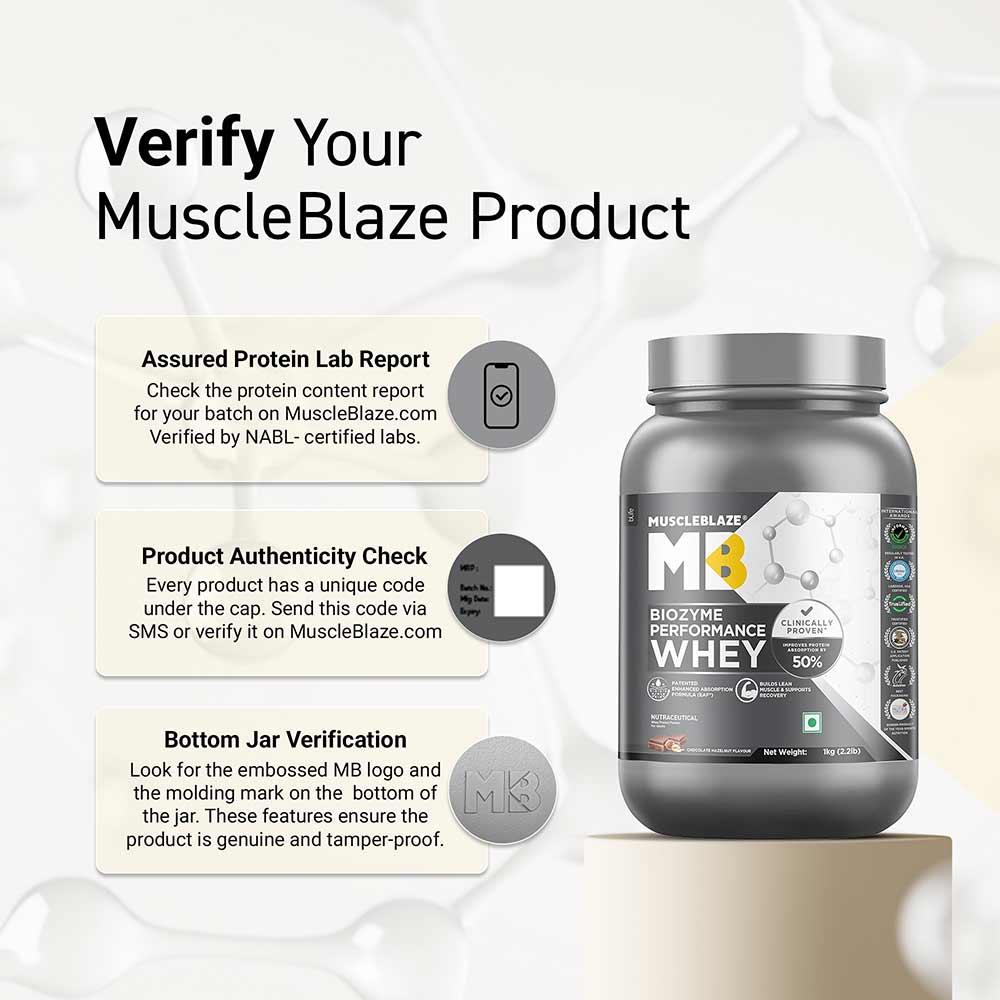 6 - MuscleBlaze Biozyme Performance Whey,  2.2 lb  Chocolate Hazelnut