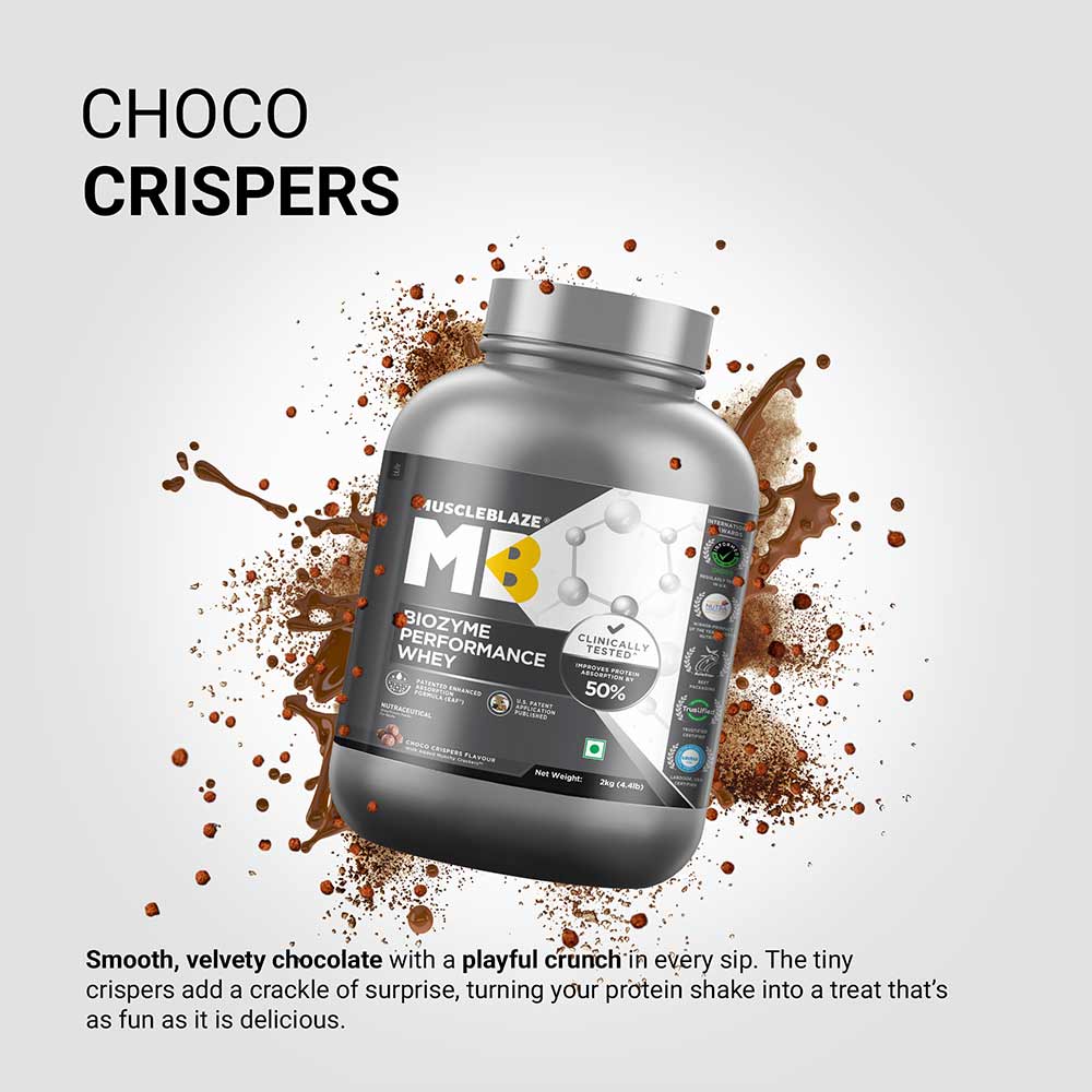 1 - MuscleBlaze Biozyme Performance Whey,  4.4 lb  Choco Crispers