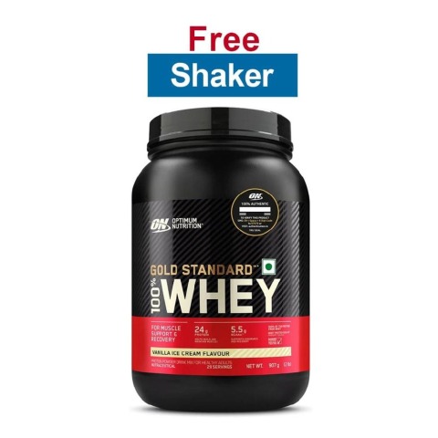 ON (Optimum Nutrition) Gold Standard 100% Whey Protein, 2 lb Vanilla Ice Cream