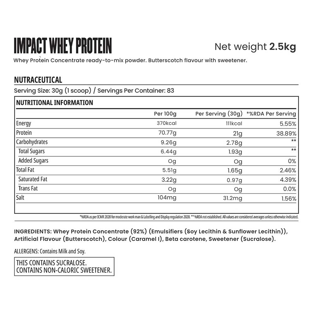 2 - Myprotein Impact Whey Protein,  5.5 lb  Keventers Butterscotch 