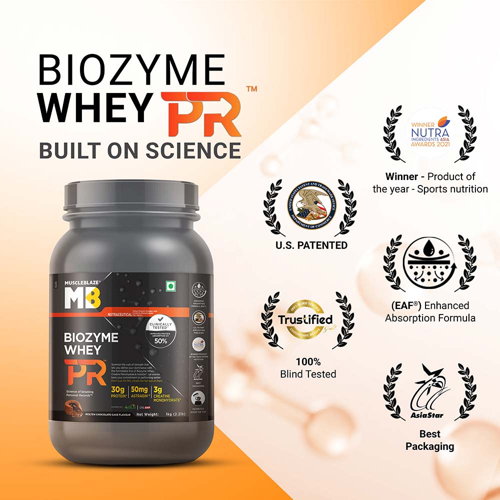 5 - MuscleBlaze Biozyme Whey PR,  2.2 lb  Molten Chocolate Cake