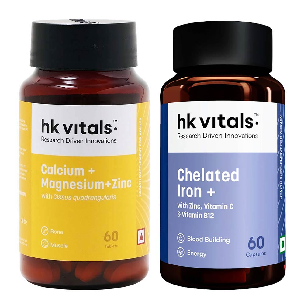HK Vitals Calcium & Iron Folic 60 Caps Combo by HealthKart