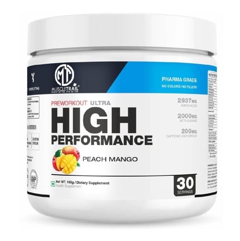 1 - Muscle Trail Pre-Workout Ultra High-Performance,  0.36 lb  Peach Mango 