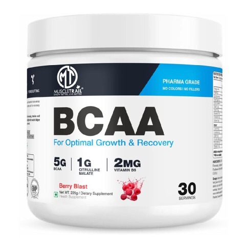 1 - Muscle Trail BCAA, 0.49 lb 30 Servings Berry Blast